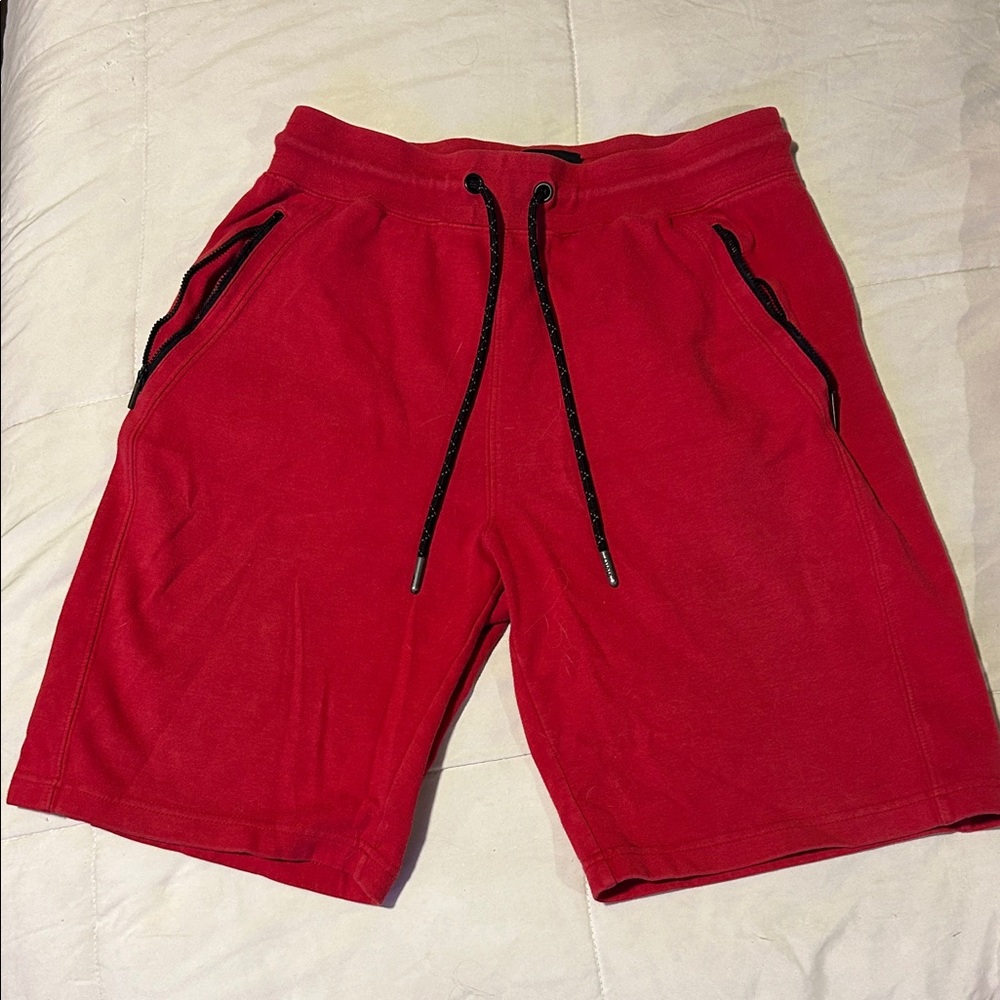 Vibrant Red Athletic Men's Shorts